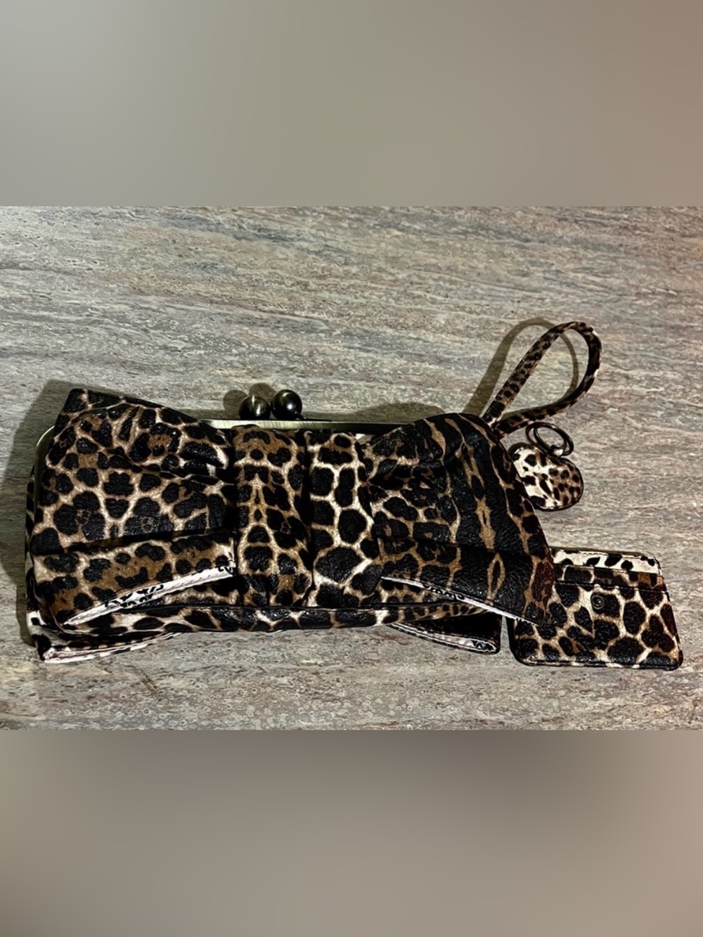 Jessica Simpson bow clutch set w/ mini wallet & key ring